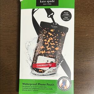 Kate Spade Leopard Print Waterproof Phone Pouch - Black and Orange